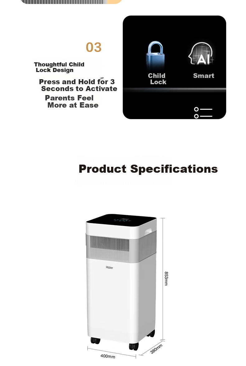 Haier Air Purifier Home Formaldehyde Removal Mite Removal Pet Hair Removal Smart Negative Ion Benzene Dust Allergy Removal Office Smoke Odor KJ900F 20