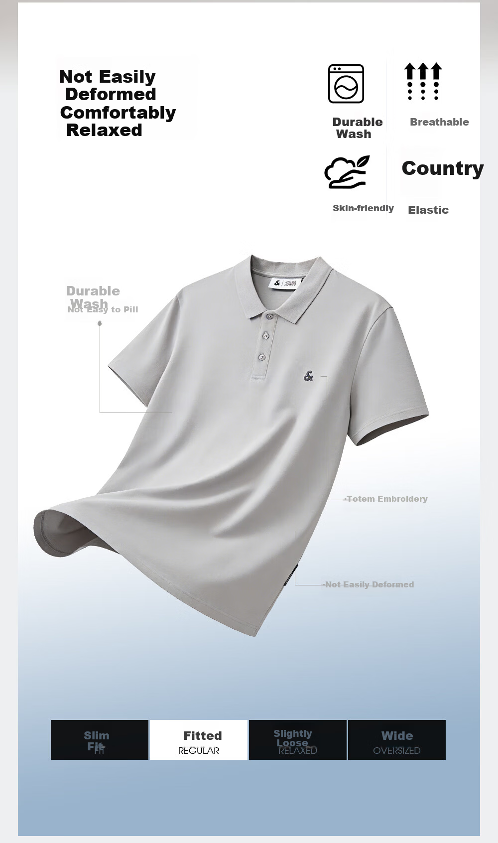 JACK&JONES Men's Spring New 3D Embroidered Business Casual Work Commute Short Sleeve Polo Shirt 226206029 3