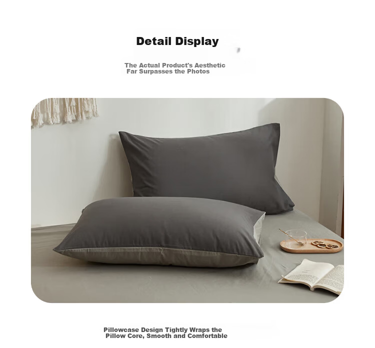 MUJI 100% Cotton Four-Piece Bedding Set, Pure Cotton Bed Sheet and Duvet Cover, Double Duvet Cover 200x230cm for 1.5/1.8m Bed 9