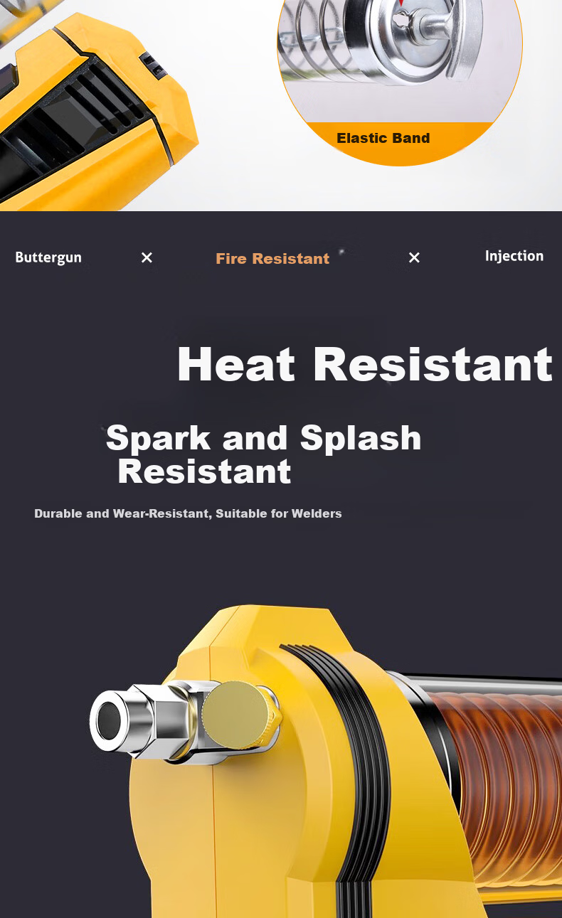 Quiet Bear Electric Grease Gun Rechargeable Lithium High-Pressure Excavator Portable Caterpillar Grease Injector Tool 14