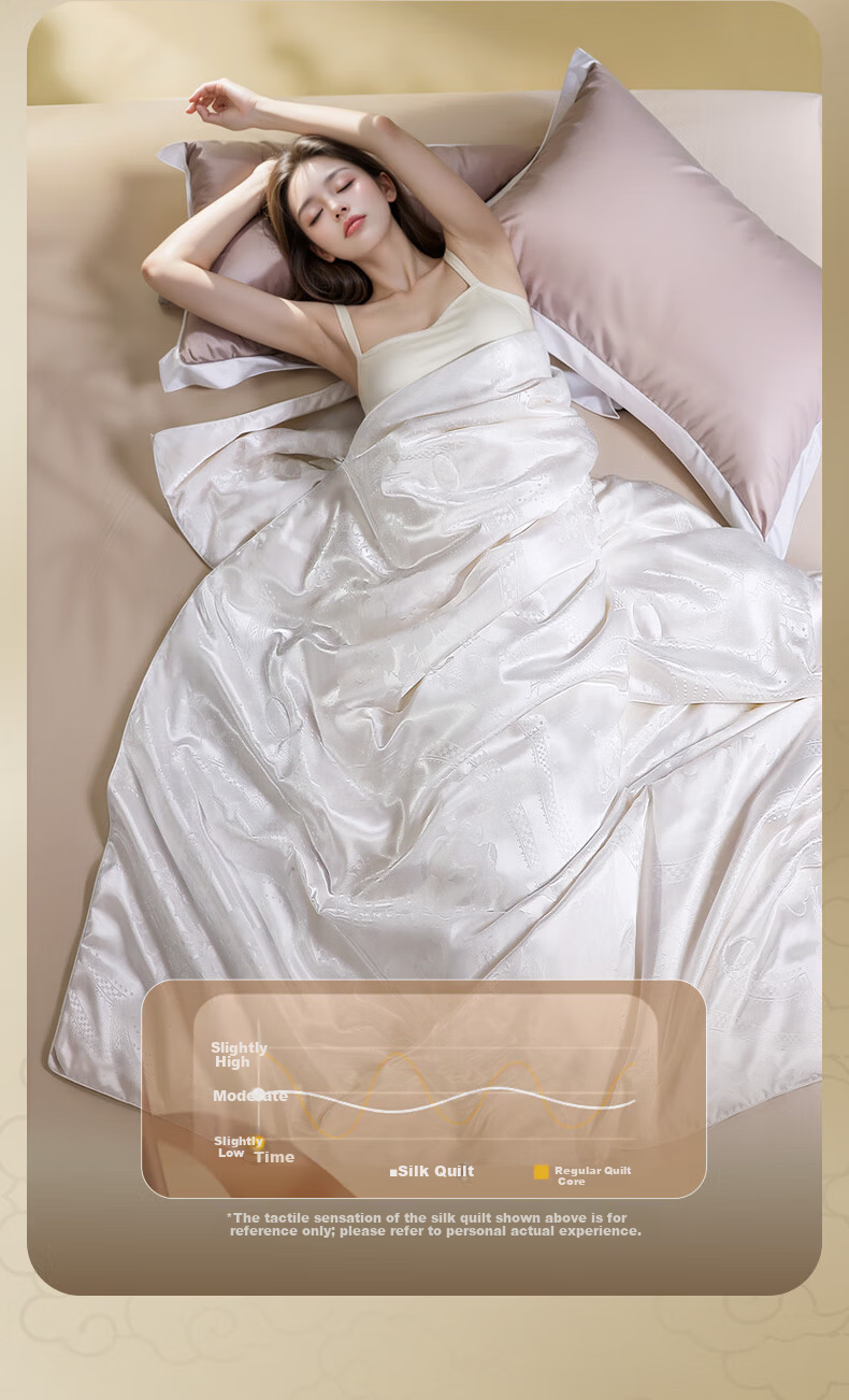Fuanna 100% Silk Quilt Summer Cooling Quilt Antibacterial Air Conditioning Quilt Double Summer Thin Quilt Core 3.6 Jin 230x229cm 5