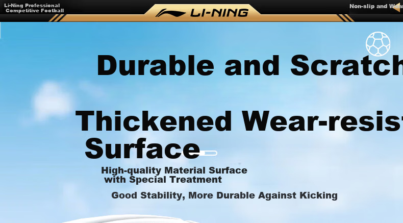 Li-Ning Football Size 4 Children's Standard Match Training Soccer Ball for Primary and Middle School Students Ages 3-12 18