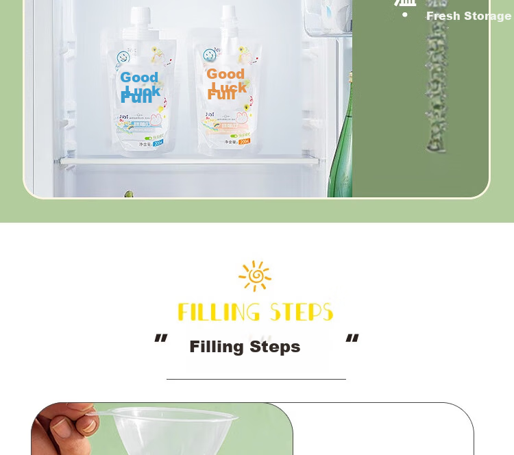 Edo Disposable Spout Bags for Soy Milk and Milk Tea, Beverage Sealing Bags, Portable Herbal Bags 300ml*30 with Free Funnel 12