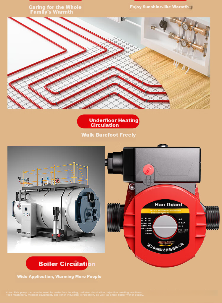 Hanweishi Heating Circulation Pump Floor Heating Domestic Hot Water Pump Geothermal Return Pump Boiler Pipeline Booster Pump Shielded Pump 8