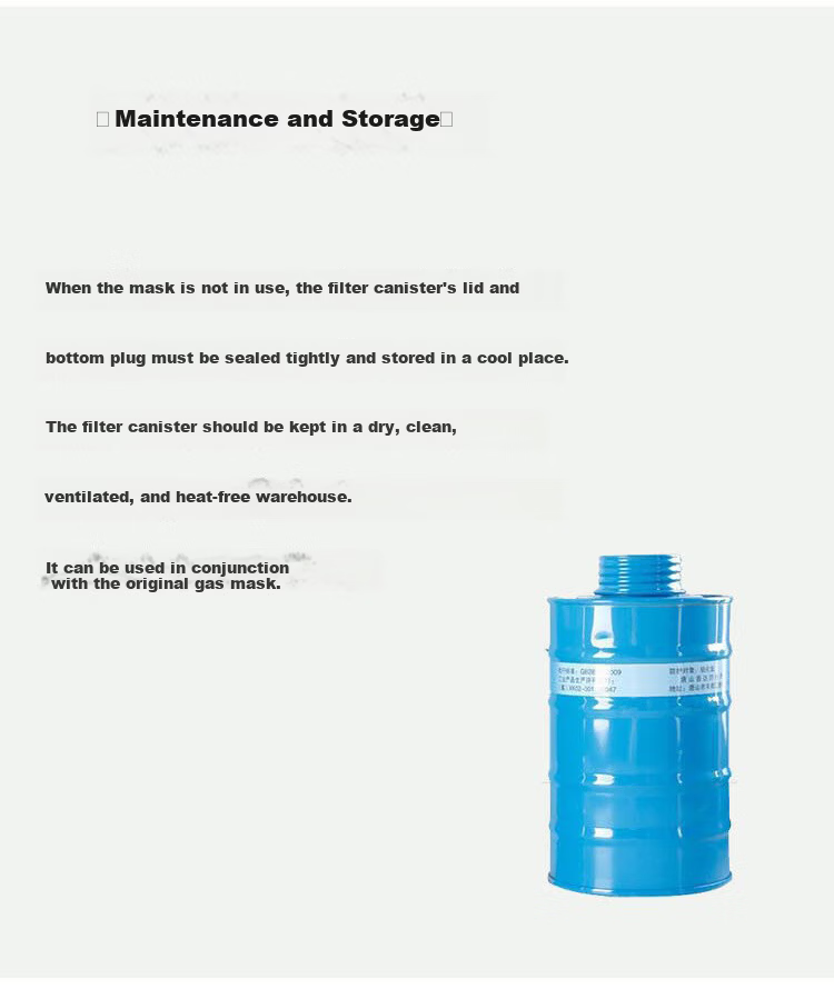 Hulidun Level 3 Gas Filter Canister for Gas Mask, Toxic Gas Protection, Hydrogen Cyanide Resistant, No.1 Filter Canister 9