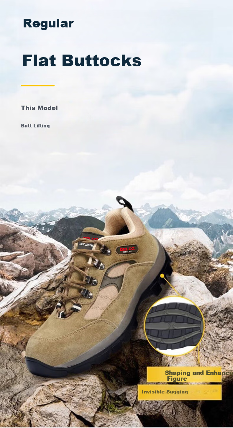 DELIXI ELECTRIC Men's Safety Work Shoes Superfiber Leather Steel Toe Cap Anti-Smash Steel Plate Anti-Puncture Slip-Resistant Durable 10