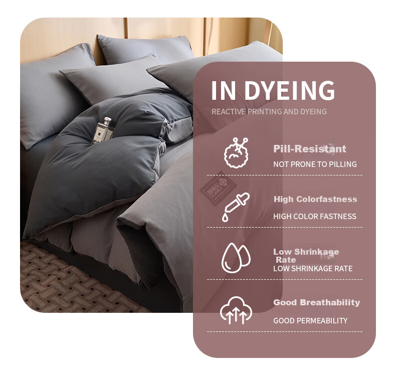 Grace A-Class Antibacterial Single Quilt Cover Skin-Friendly Student Single Duvet Cover Core Set Ink Pine Gray 200*230cm 8