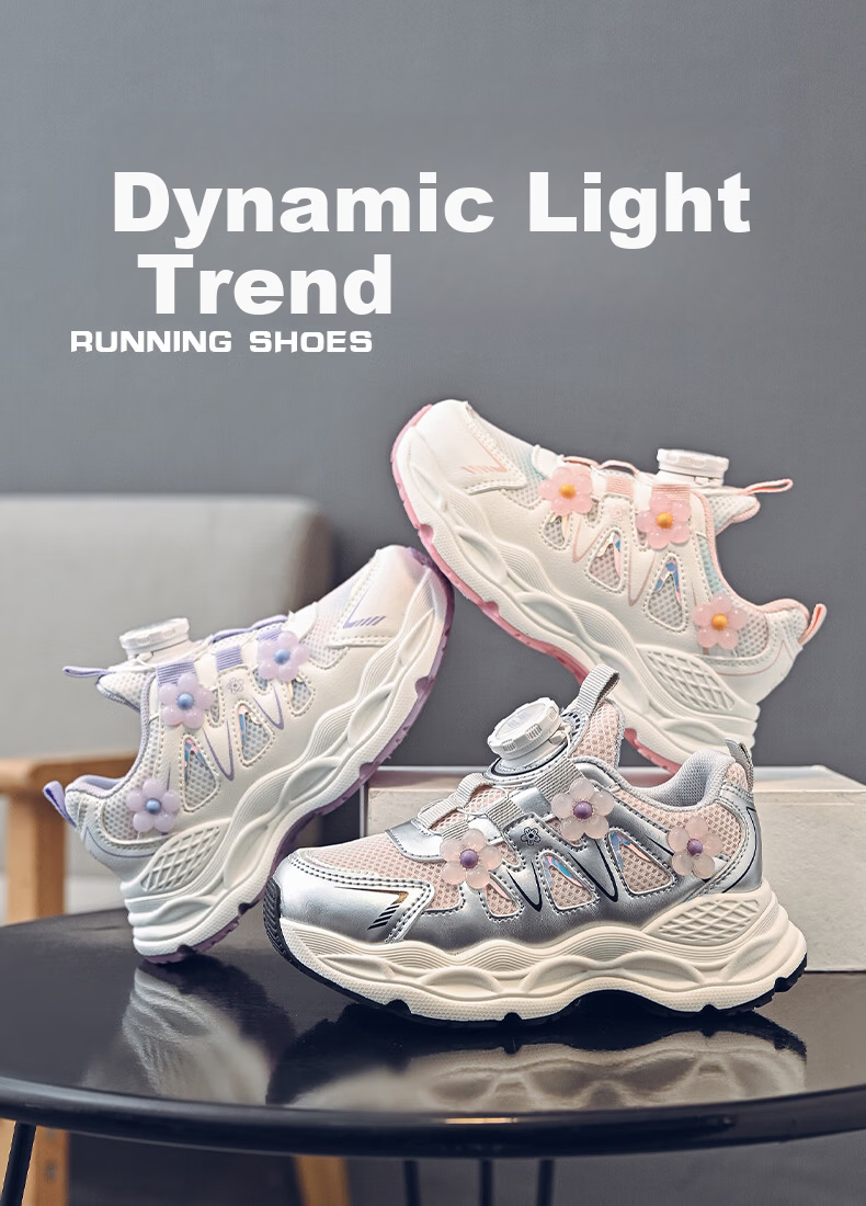 Jeanswest Kids Girls Lightweight Sports Shoes Casual Dad Sneakers Children's Running Shoes D1A086 White/Purple Size 27 1