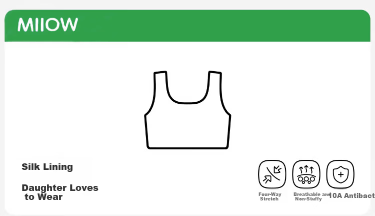 Miiow Girl Underwear 6-12 Years Old Early Development Stage 1 Elementary and Middle School Girls Bra Vest Children's Underwear 1