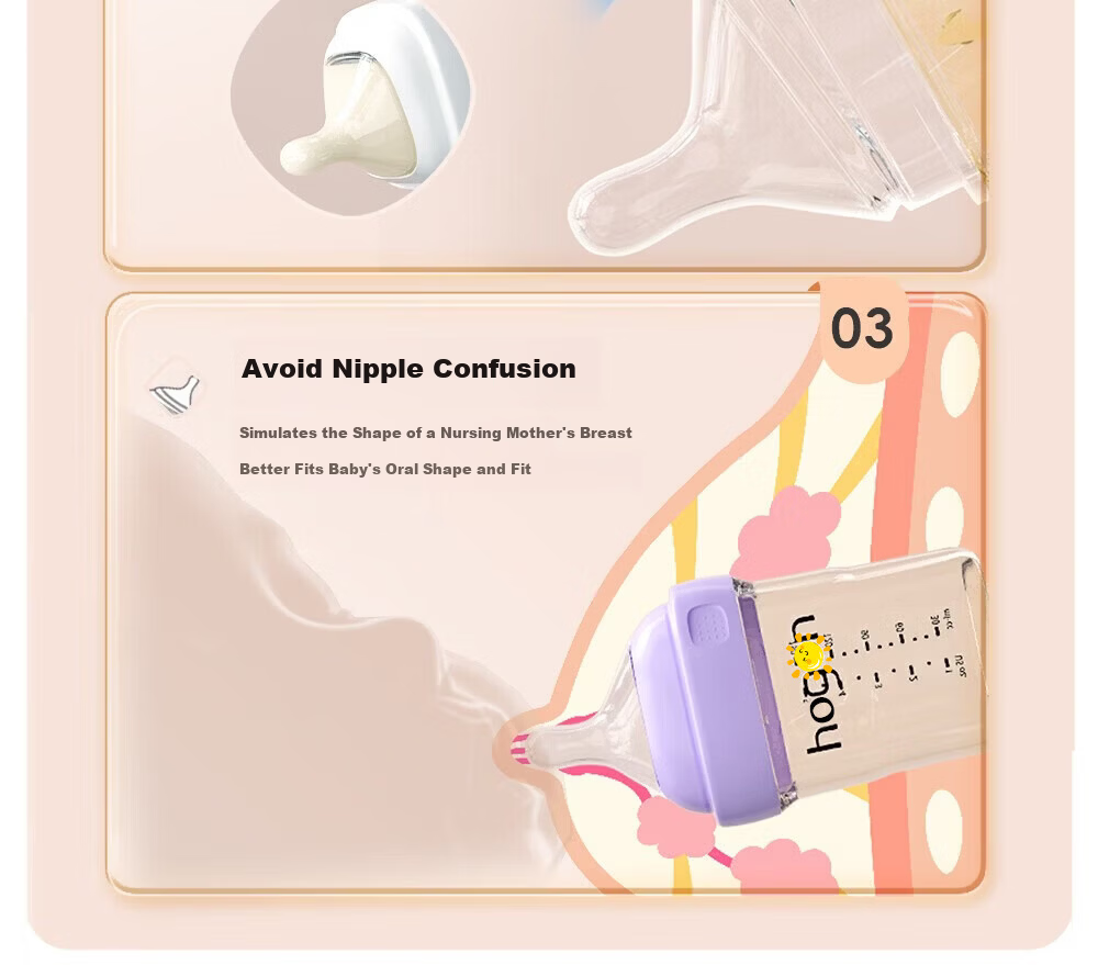 BAYTIM Compatible Hegen Baby Bottle Nipple Stage 2 Anti-Colic Nipple Accessory 8