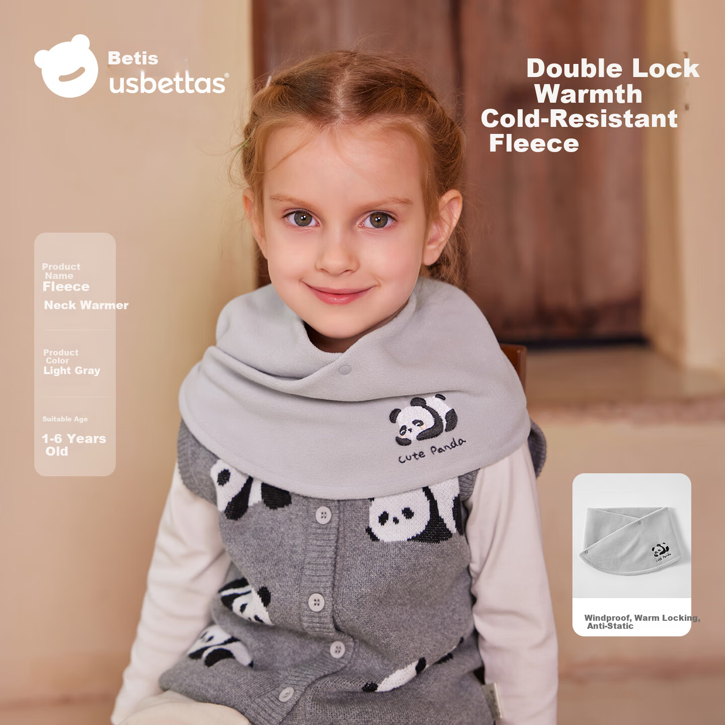 Beitais Children's Scarf Autumn Winter Baby Neck Warmer Windproof Fleece Neck Gaiter for Boys and Girls