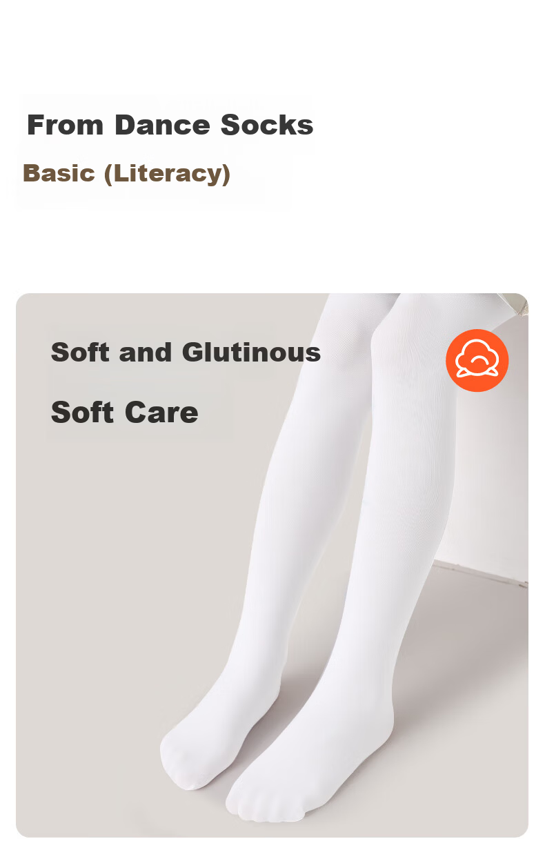 Zhiyouban Girls' Dance Tights, Children's Pantyhose, Thin Spring/autumn/summer Style, Base Layer Socks for Practice And Dancing, White Stockings, Leggings 2