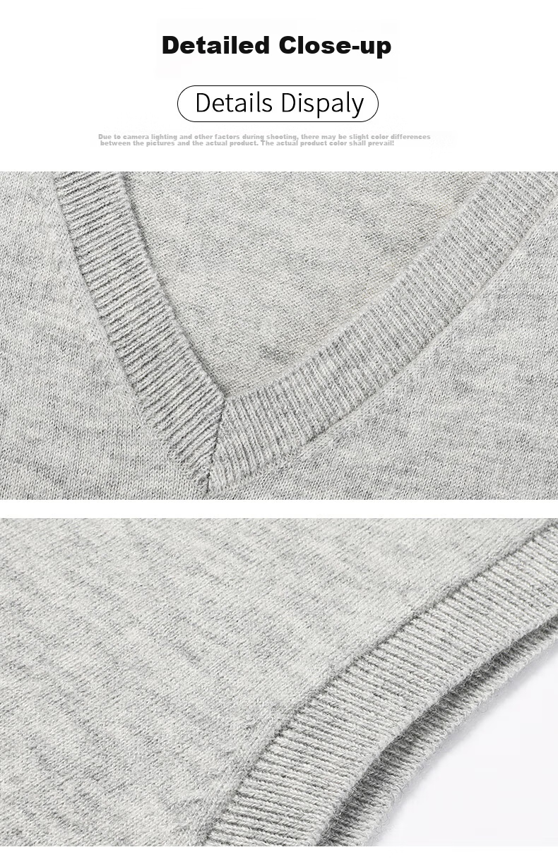 ROMON 100% Pure Wool Men's V-Neck Thin Vest Autumn Winter Business Casual Waistcoat for Young and Middle-aged Men 14