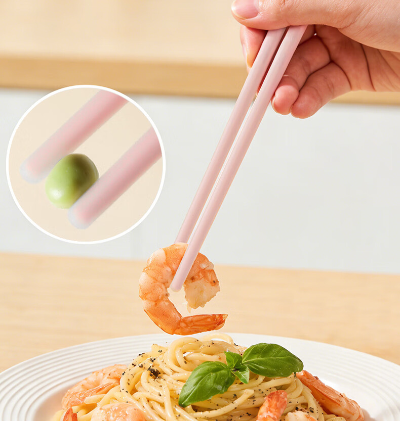 CORN Corn Children's Silicone Chopsticks Baby Chopsticks for 3-Year-Old Kids Household Use for 6-12 Years Kindergarten Exclusive One Pair Per Child 8