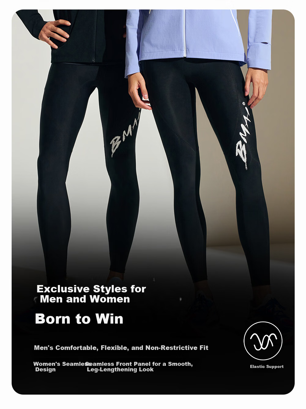 Bmai Potential Compression Long Pants Marathon Race High Elasticity Muscle Support Running Training Fitness Pants V5 Men 8