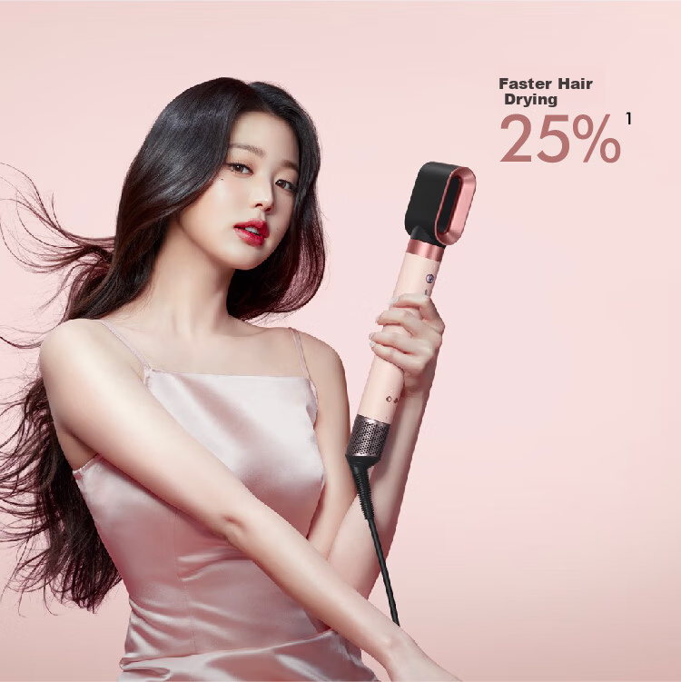 DYSON HS09 Multi-Functional Styling Hair Dryer Curling Iron 3-in-1 Blow Dry, Straighten, Curl Gift Recommendation HS09 Dawn Pink 3