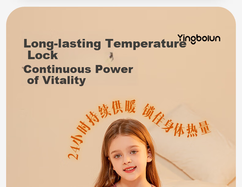 YING BO LUN Thermal Wool Heating Boys and Girls Long Johns Set Autumn Clothes Round Neck Pajamas 81117 Purple Size 110 3