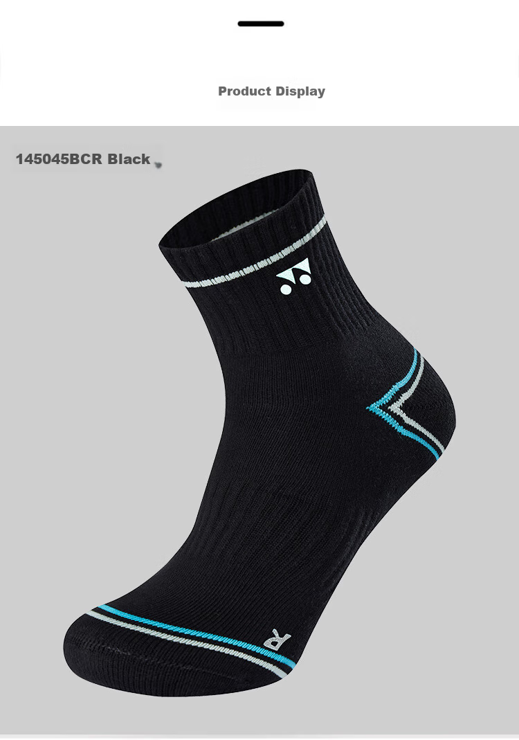 Yonex Badminton Socks Sweat-Absorbing Breathable Youth Professional Sports Socks 3450425BCR White Triple Pack 27