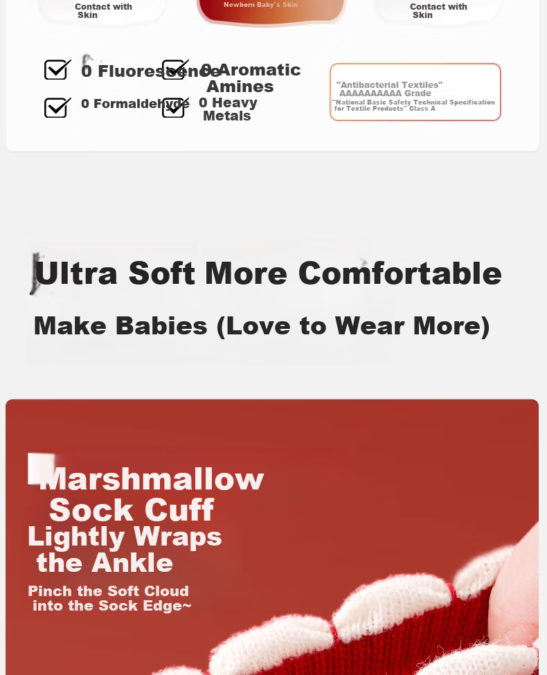 Mianqixiong Baby Socks Autumn Winter Thickened New Year Terry Socks Infant Girls Warm Red Mid-Calf Socks Winter Toddler 9