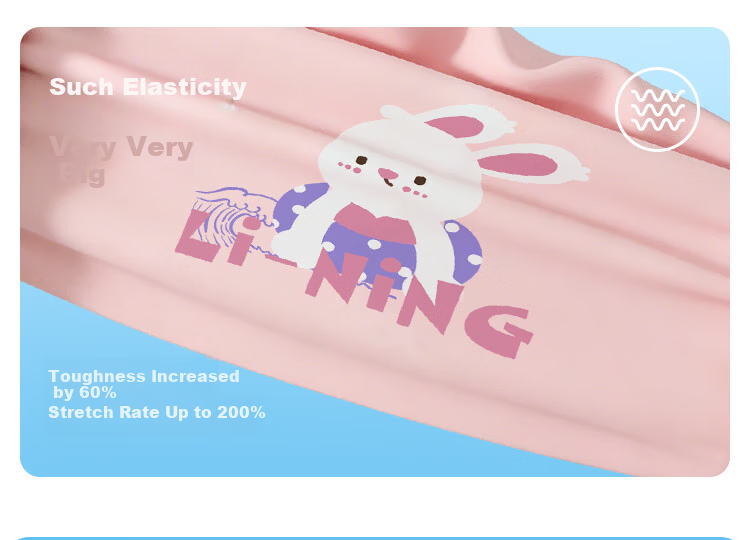 LI-NING Kids Swim Cap Girls Comfortable Non-Tight Cute Cartoon Silicone Ear Protection Waterproof Swimming Cap 5781 Pink 7