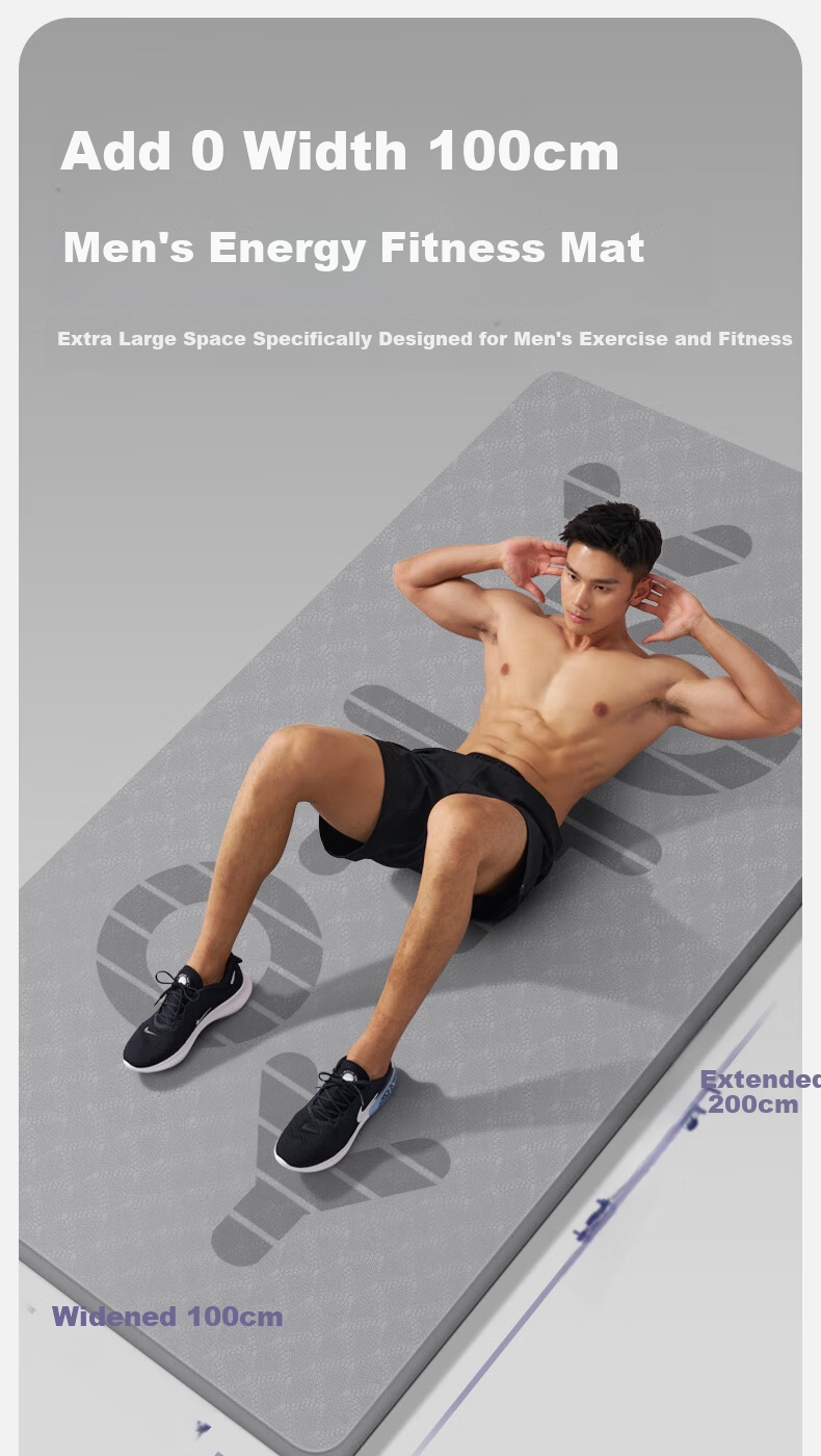 Yottoy Men's Yoga Mat Large Size TPE Thickened Wide Soundproof Shockproof Non-Slip Training Exercise Mat 1