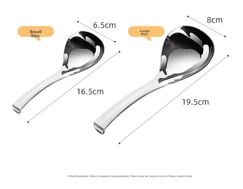 Newair 316 Stainless Steel Soup Ladle Food Grade Deep Short Handle Large Thickened Porridge Spoon 14