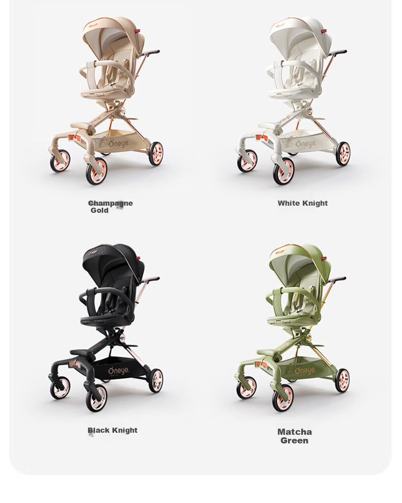 Wanya T6-2 Stroller High Landscape Baby Stroller Convertible Lightweight Foldable Reversible Champagne Gold PRO 42