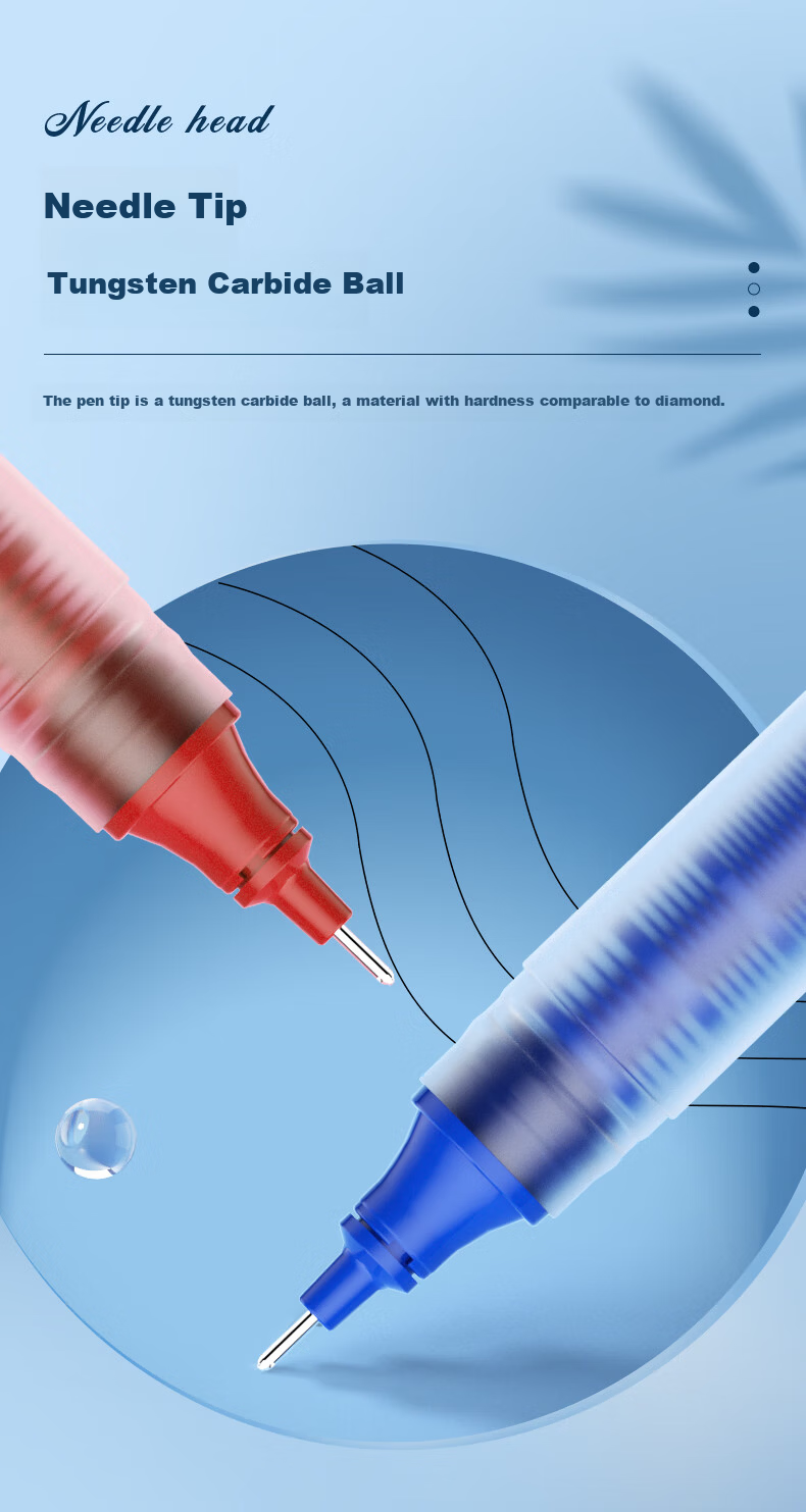 M&G 0.5mm Blue Quick-Dry Liquid Ink Gel Pen Ballpoint Full Needle Tube ARPM2001 12-Pack 1