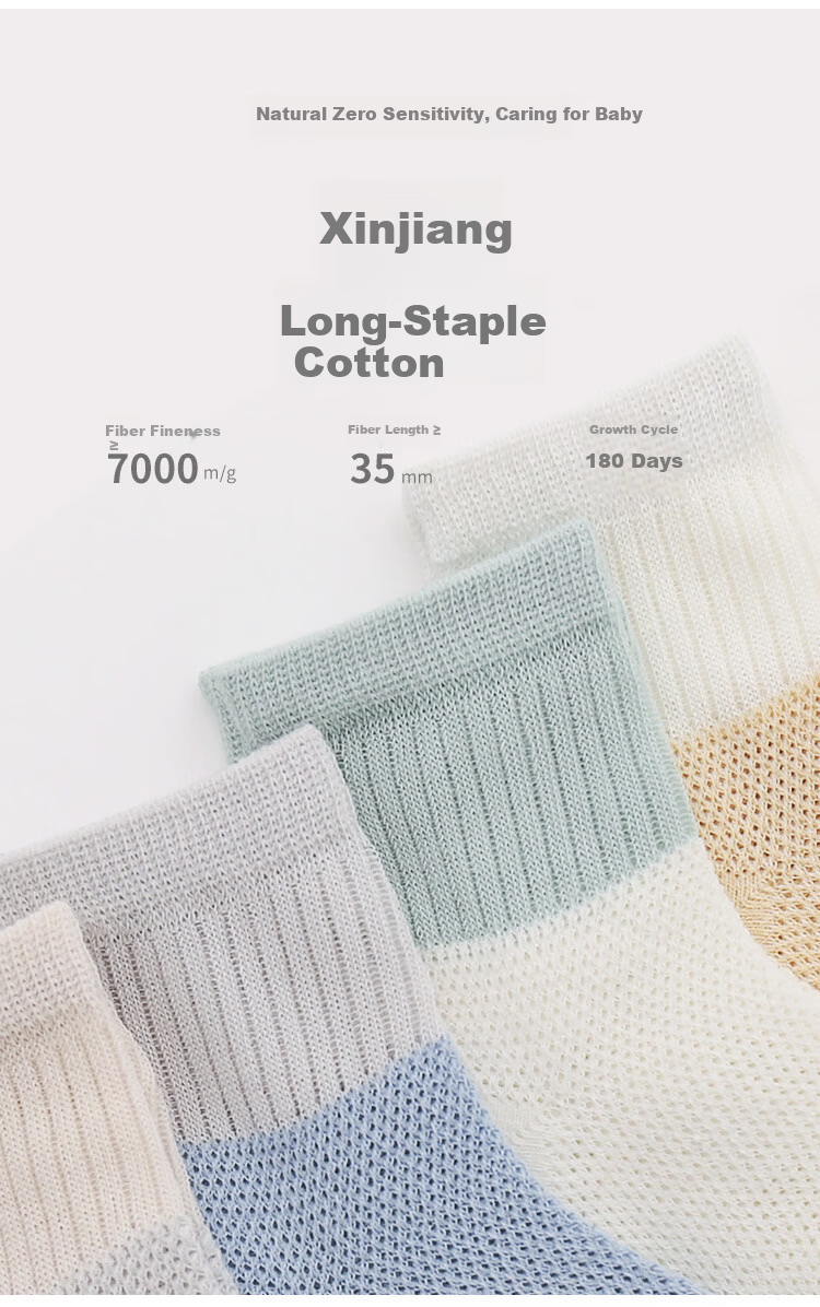 Five-Petal Cotton Children's Socks Spring Summer Mesh Thin Baby Socks Seamless Breathable Newborn Socks Class A 4