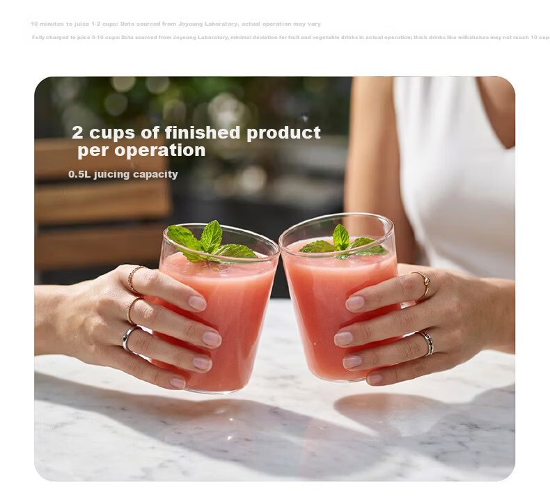 Joyoung Juicer Cup Slim Waist Small Blender Fruit and Vegetable Juice Smoothie Food Processor Home Camping Rechargeable Wireless Portable Juicer LJ670 Blue 13