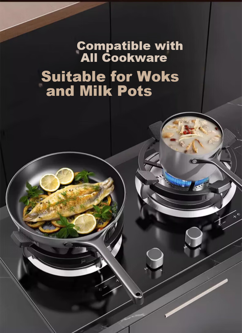 Beishi Non-Slip Gas Stove Pot Stand Small Pot Rack Milk Pot Rack Kitchen Stove Rack Support for Pointed Bottom Pot Round Bottom Pot Wok Auxiliary Accessory Universal 4-5 Claw Non-Slip Cooking Pot Rack 13