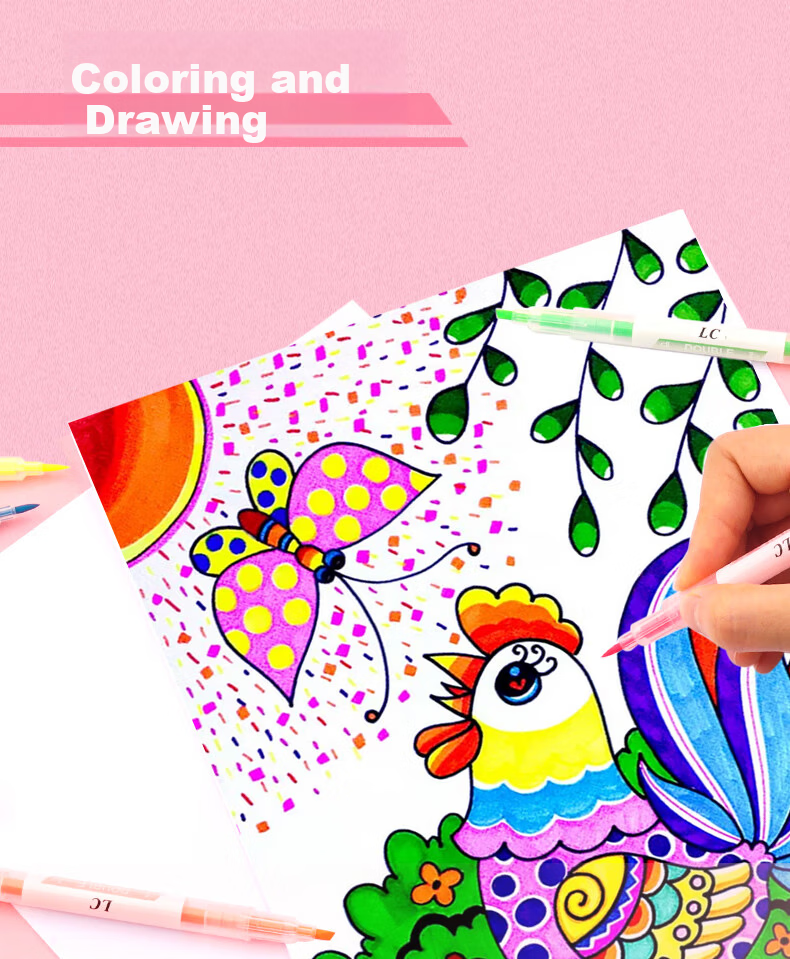 Licao 24-Color Mixed Glitter Gel Pens, Sparkling Glow Glitter Gel Pens for Journals, Kids' Shiny Color-Changing Fluorescent Sand Pearlescent Drawing and Doodling Pens 13
