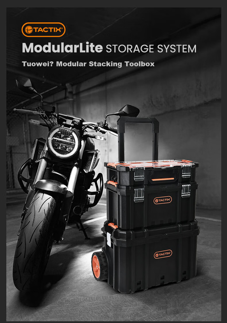 Tactix Combination Telescopic Toolbox Visible Parts Box Industrial Grade Vehicle Stackable Large Household Storage Box 320383 4