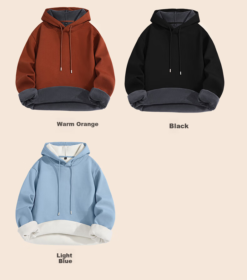 JEANSWEST LIFE Men's Heavyweight Hoodie Autumn Winter 2025 New Thickened Youth Fleece Sweatshirt 11