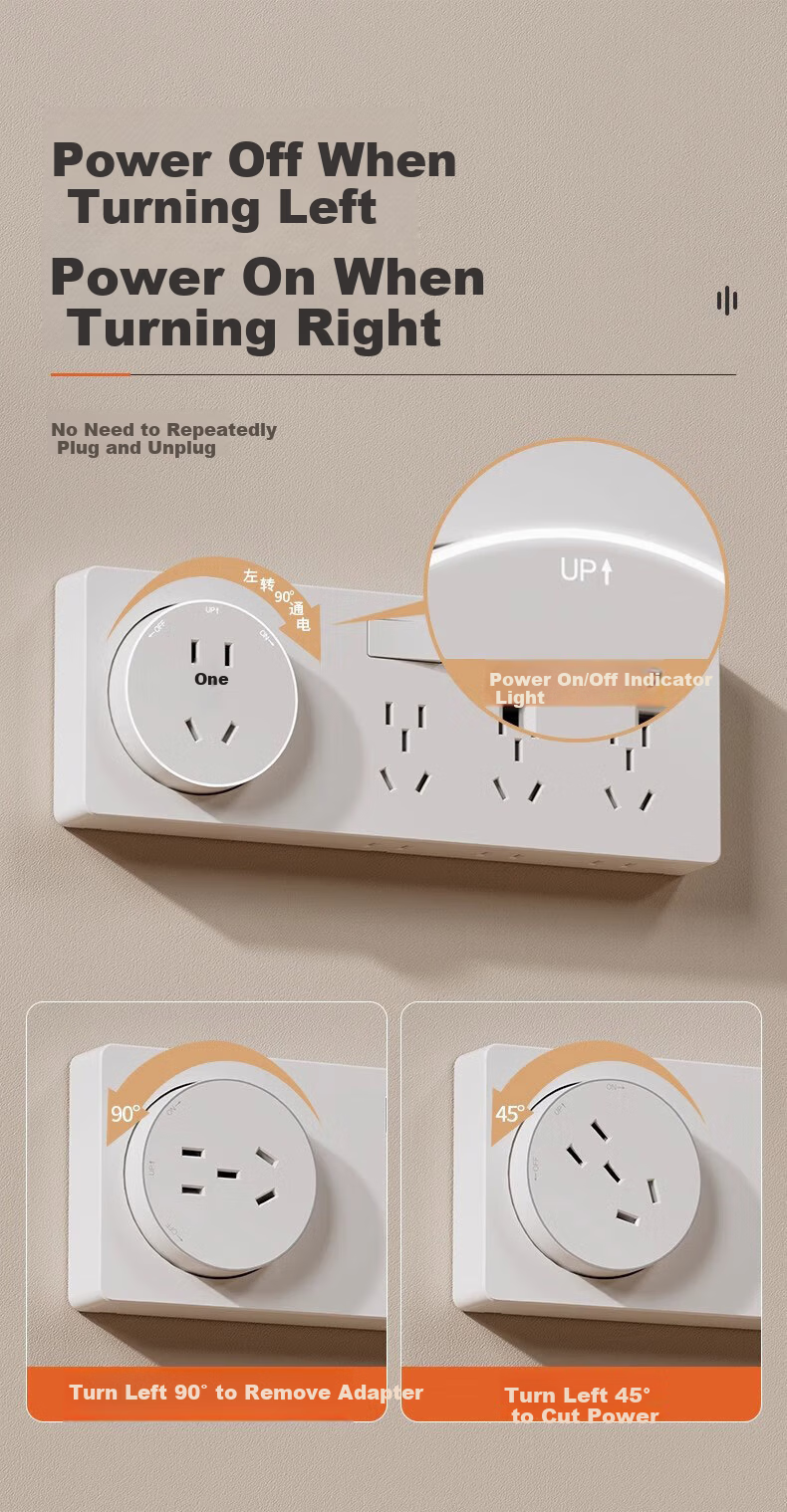 AUX 86-Type Expandable Socket Extension Converter Concealed Multi-Port Household Power Strip with Switch Three Switches 21 Holes + Five Holes Left Expansion Aperture Gray 8