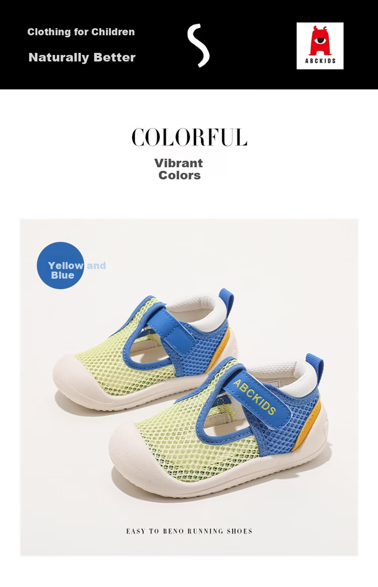 ABC KIDS Breathable Mesh Kids Shoes 2026 Summer New Children's Functional Walking Shoes Pink Purple Size 30 3