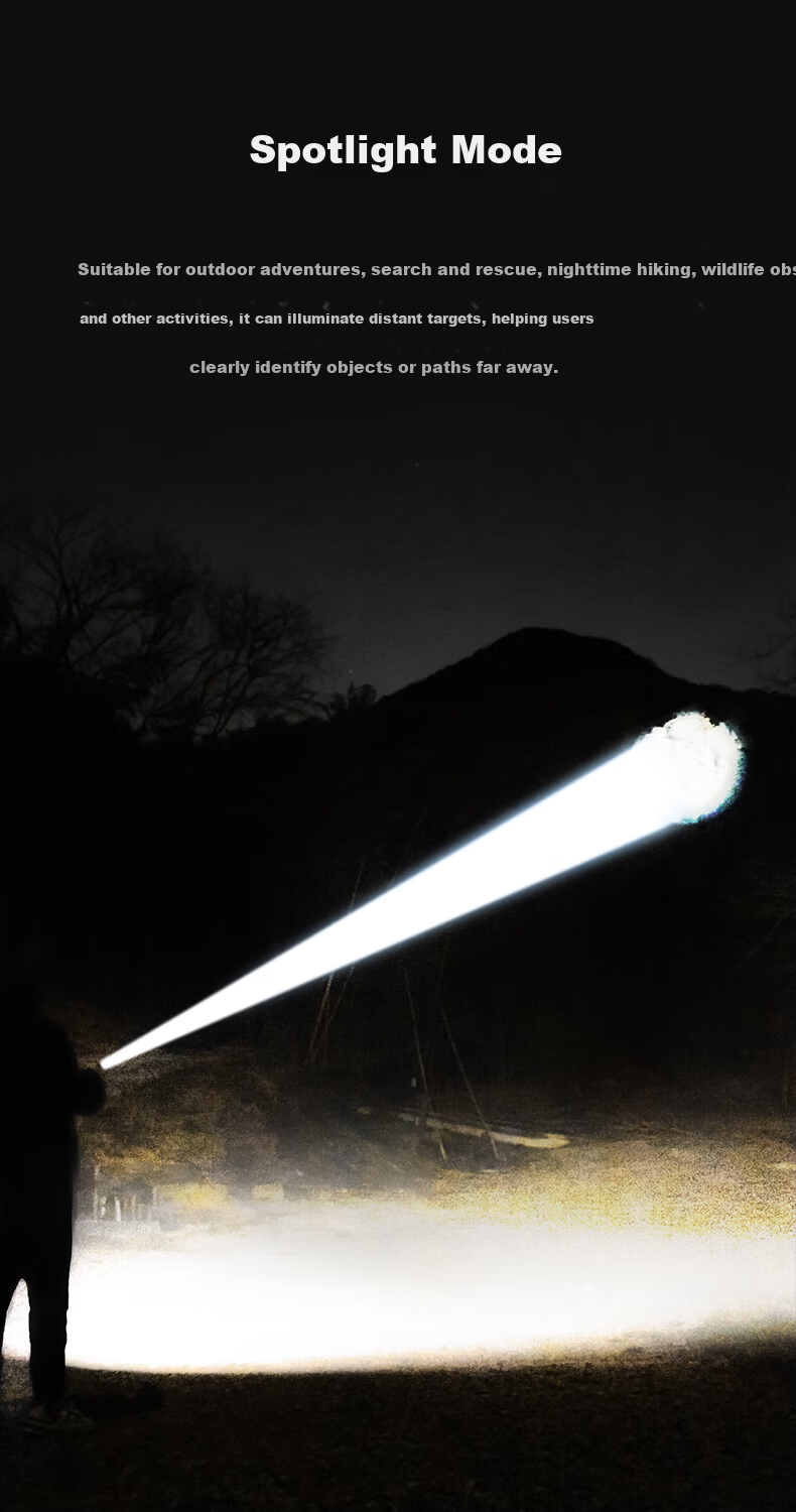 LEM Flashlight High Brightness Zoomable Long-Range Portable Survival Military Emergency Light 7