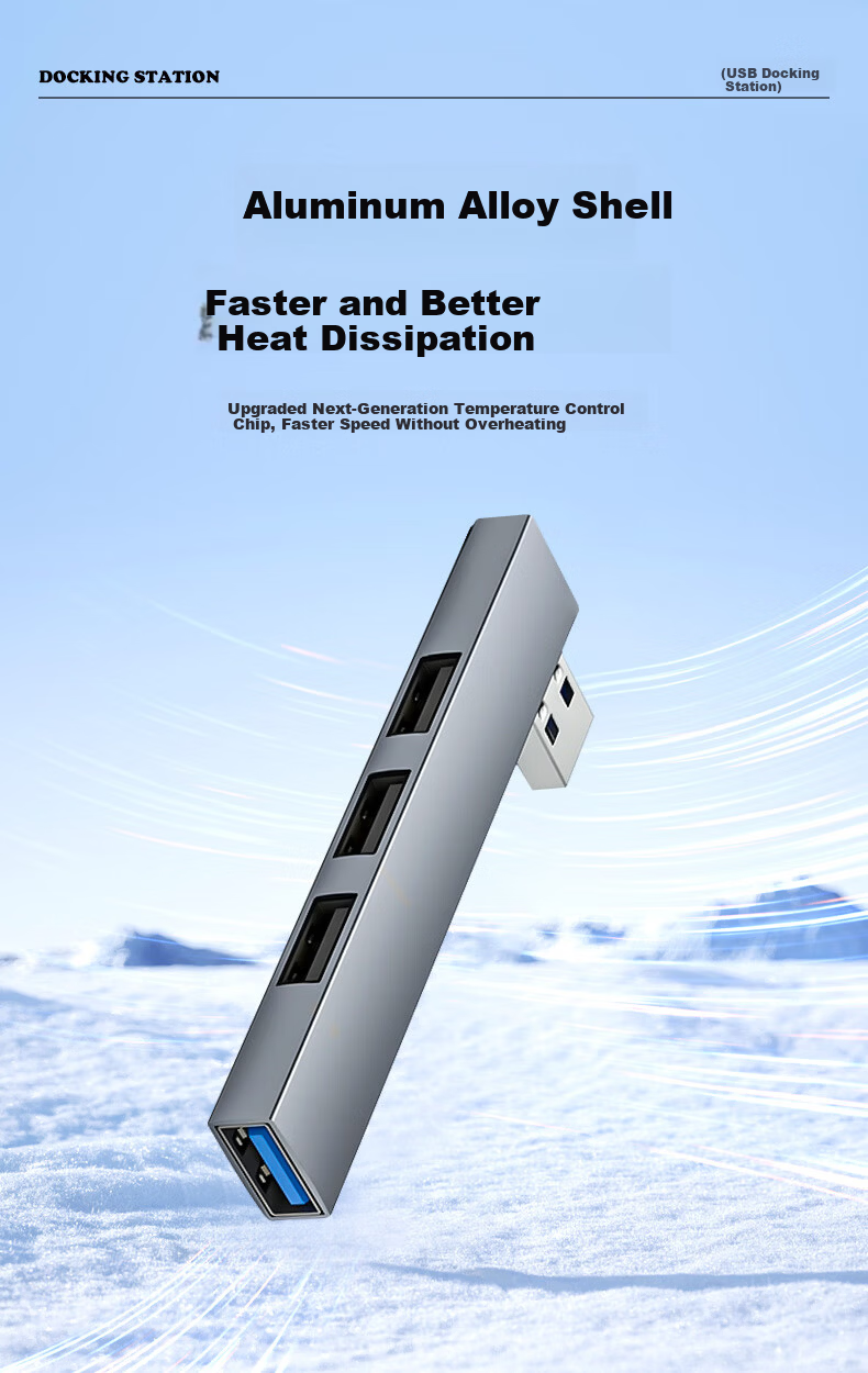 Youlianxing USB3.0 Expansion Dock Splitter One-To 1.2 Meters USB/Type-C Expansion Dock HUB Hub, Desktop Computer Host Extension Cable YLX-535AP 6