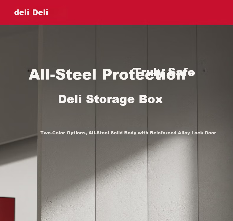 Deli Safe, Home Fingerprint Password Security Box, Office Small File Cabinet, Can Be Built into Wall Or Cabinet, Bedside Storage Box, 45cm Black AE630-Z 1