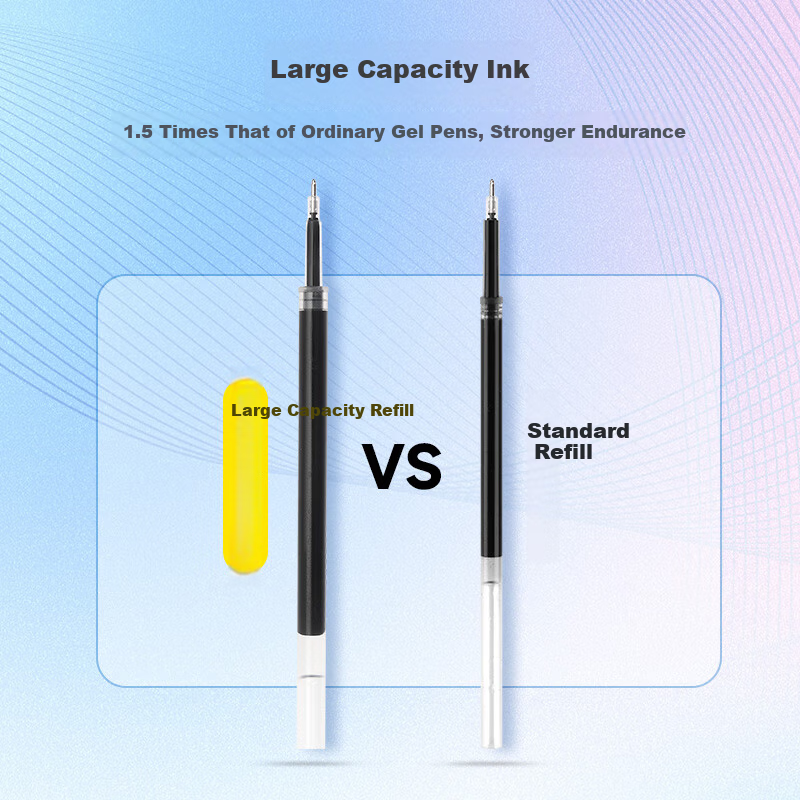 Dianshi Dual Ball Click Retractable Gel Pen Refill 0.5mm Needle Tip Large Capacity for Students Office Homework Signature Pen Refills 1156-ZG [Black] 12pcs/Box