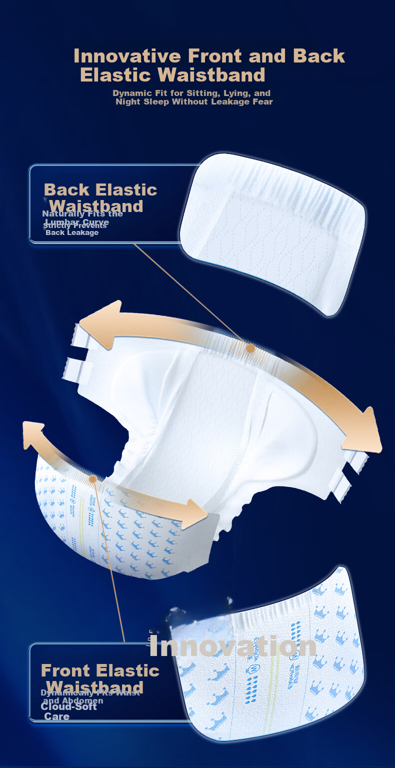 Elderjoy Adult Diapers M13 Pieces Hip Circumference 80-105cm Antibacterial Deodorant Incontinence Pads for Elderly Postoperative Recovery 3