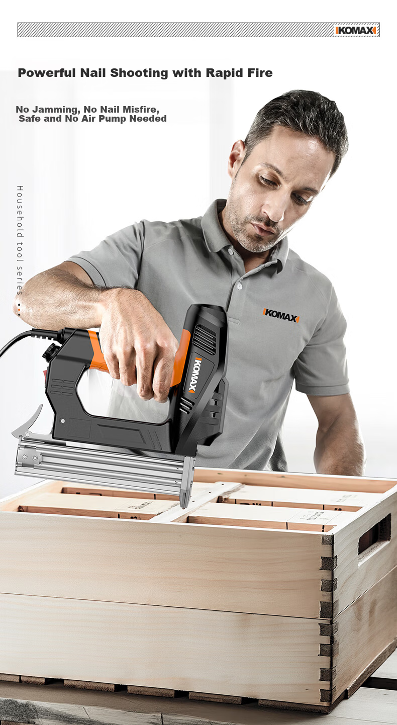 KEMAISI Electric Nail Gun F30 Straight Nail Gun Staple Gun Carpentry Tool Pneumatic Nail Gun Steel Nail Gun Nailer 8