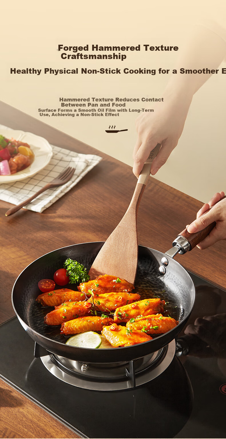 Royalstar Zhangqiu Handmade Forged Non-Stick Frying Pan Steak Pan Gas Stove Open Flame Special 26cm 7