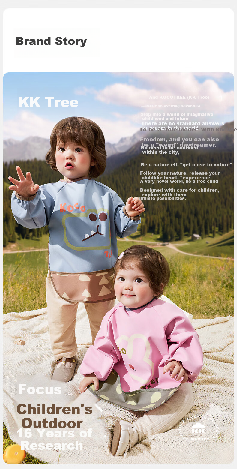 Kocotree KK Tree Kids Waterproof and Stain-Resistant Bib Baby Feeding Smock Three-Proof Apron 27