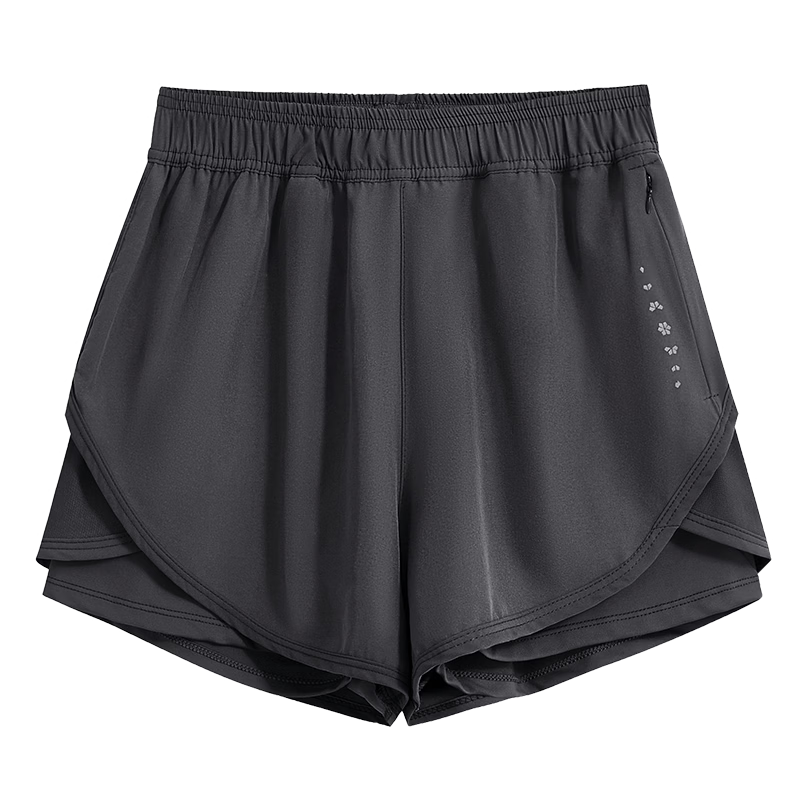 DRUR Women's Summer Loose Running Shorts Quick-Dry Lightweight Breathable High-Waist Tummy Control Fitness Badminton Shorts with Inner Layer
