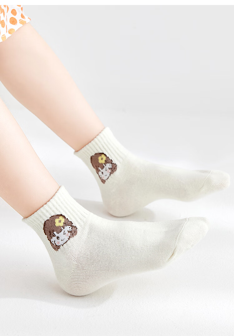 MiiOW Children's Socks for Girls, [Soft And Comfortable Cotton + Versatile], Mid-Calf Socks, Casual Cotton Socks for Baby Girls in Puberty 11