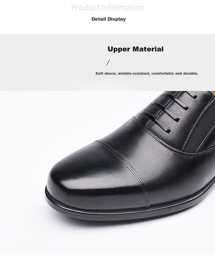 Jihua 35053 Men's Slip-On Formal Leather Shoes Casual Business Officer Black 38 3
