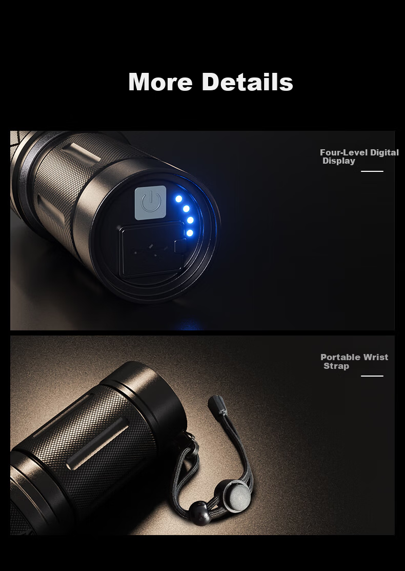 LEM Flashlight High Brightness Zoomable Long-Range Portable Survival Military Emergency Light 13