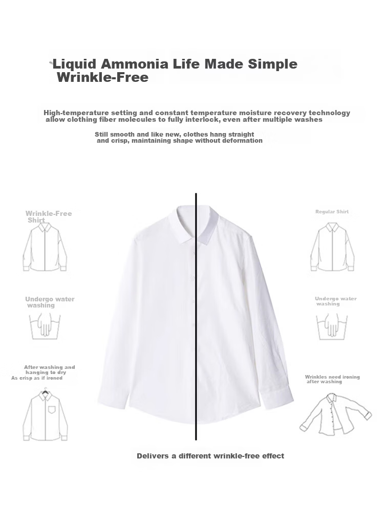 FIRS [100% Cotton Wrinkle-Free] Machine Washable Long-Sleeve Shirt for Men, High-End Pure Cotton Business Casual Long-Sleeve Dress Shirt 6