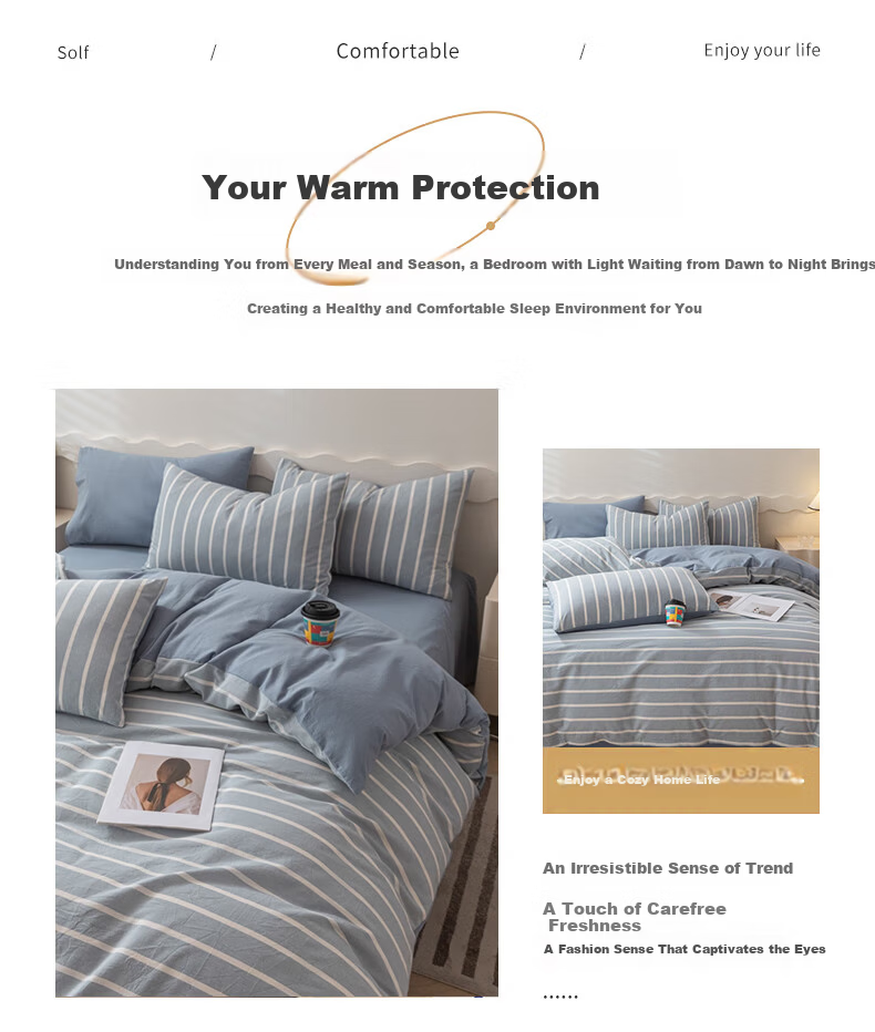 Grace 7A Antibacterial Duvet Cover, 100% Cotton Plaid Duvet Cover, Soft Breathable All-Season Duvet Cover, Gisen 200*230cm 2